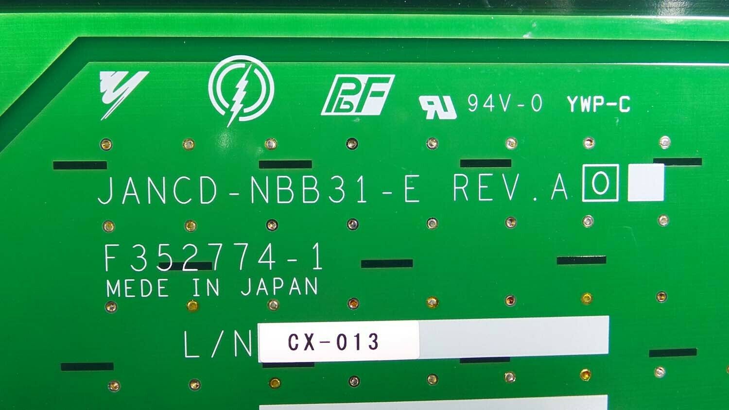 Used Yaskawa Electric JANCD-NBB31-E Board, F352774-1