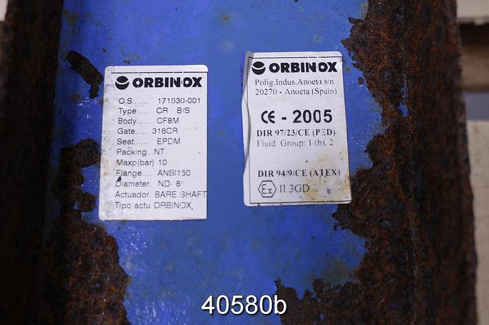 Used Orbinox 8" Thru-Gate Valve #40580