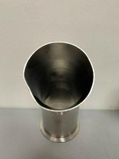 Used Stainless Steel 45 Degree Reducer w/ One Sanitary Fitting 4.5" to 4"