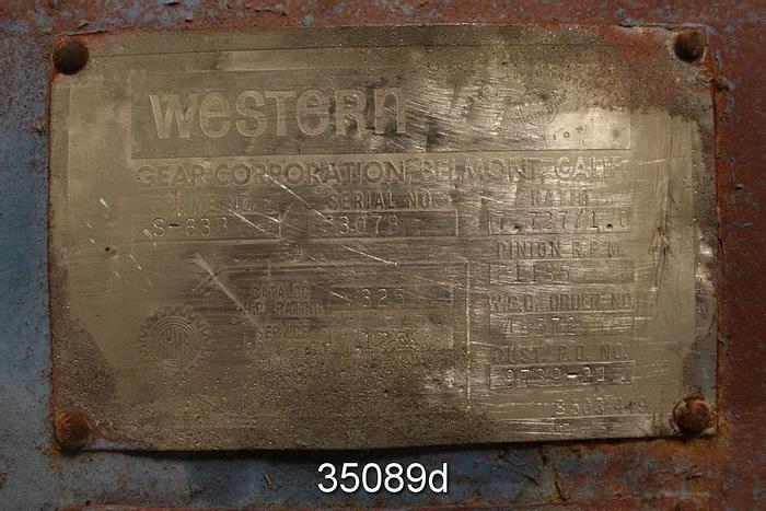 Refurbished Western S-63B Gear Drive, Ratio 7.727/1 #35089