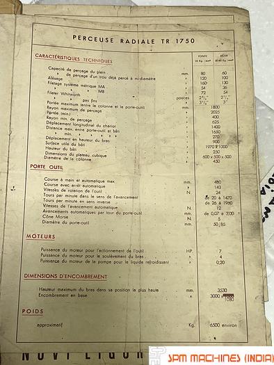 Used Novisa Radial Drill Machine 60mm x 1750mm