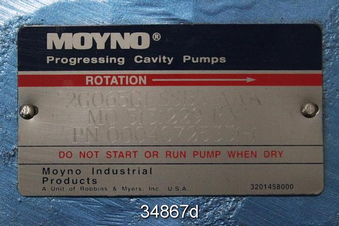 Used Moyno 2G065G1SSB3AAA Pump,  8x8 Suction and Discharge #34867