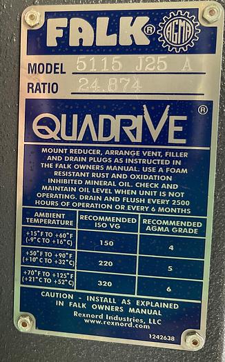 Falk 5115 J25 A RATIO 24.874, Rexnord 9EHQ88SKQ