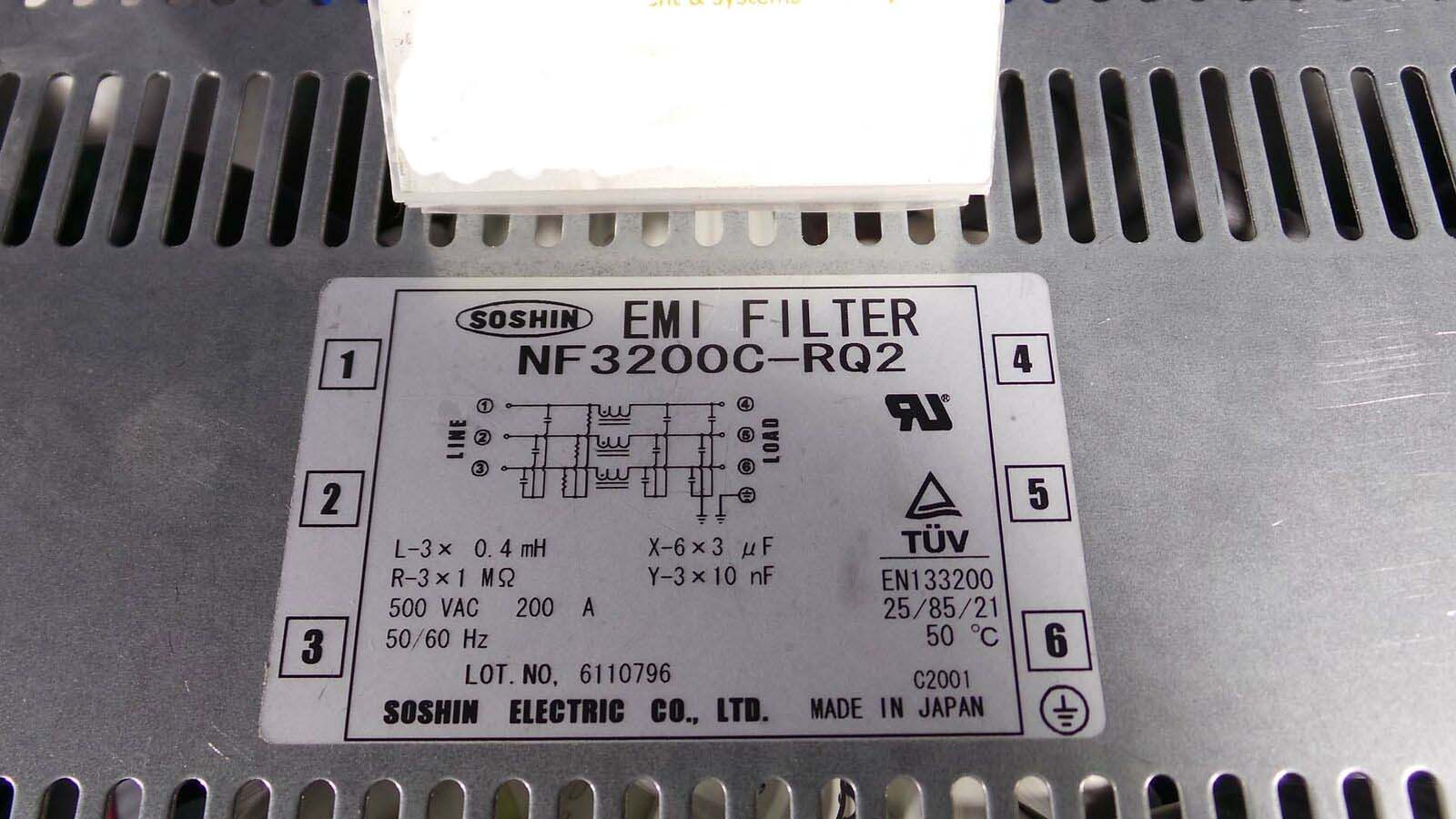 Used Soshin Electric NF3200C-RQ2 Filter Noise, NF3200C-RQ2 / EMI / 500VAC / 200A / 50~60Hz /