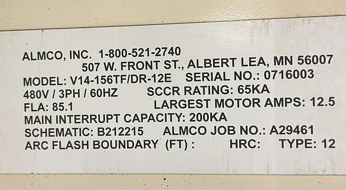 Used ALMCO MODEL V14-156TF COMBINATION VIBRATORY TUNNEL FINISH & INLINE CONVEYOR WASHER