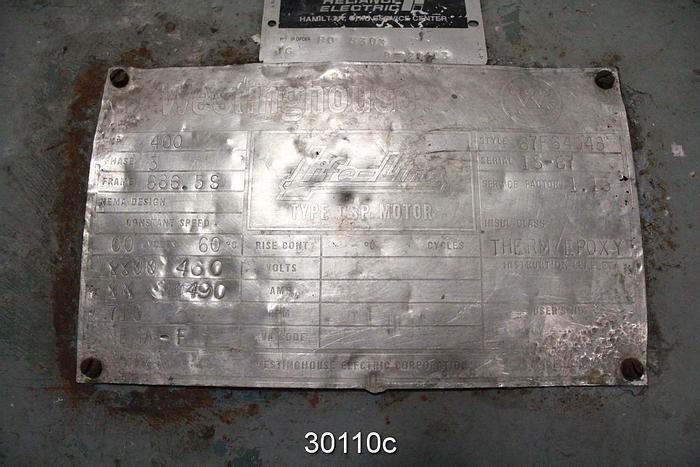 Used Westinghouse 67F64048 400HP, 710RPM, 460V AC Motor(686.5S Frame) #30110