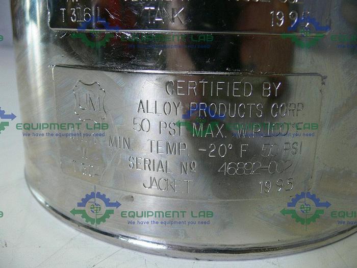 Used Millipore CESH23401 Stainless Steel Jacketed 10 Liter Pressure Vessel 100 PSI