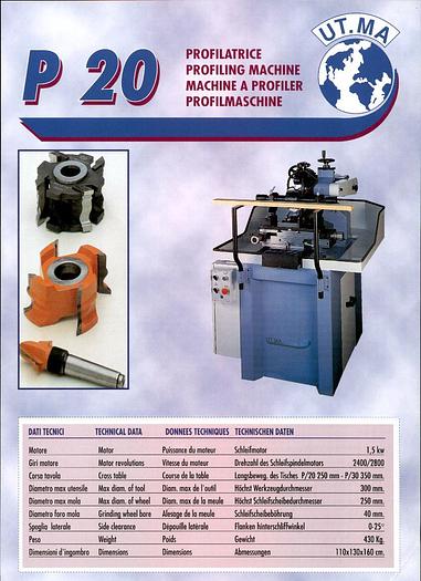 Usato PROFILATRICE MANUALE UTMA MODELLO P20