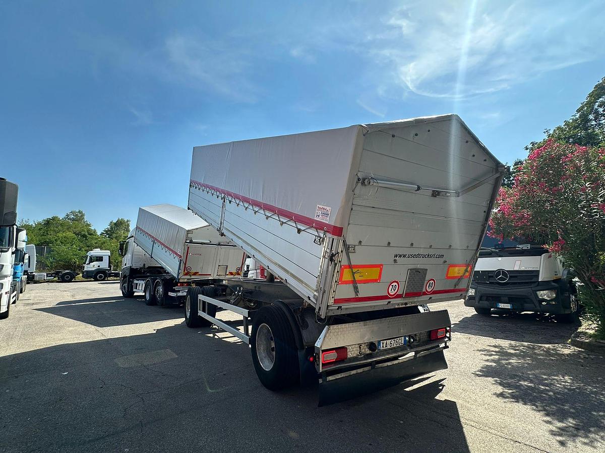 Usato MERCEDES ACTROS 2545 RIBALTABILE TRILATERALE+RIMORCHIO DUE ASSI RIBALTABILE TRILATERALE 2017