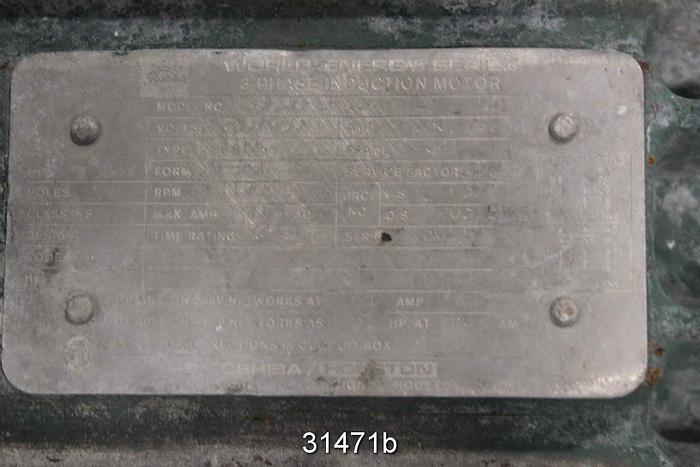 Used Toshiba B0606FLF30A Ac-Motor, 60 Hp #31471