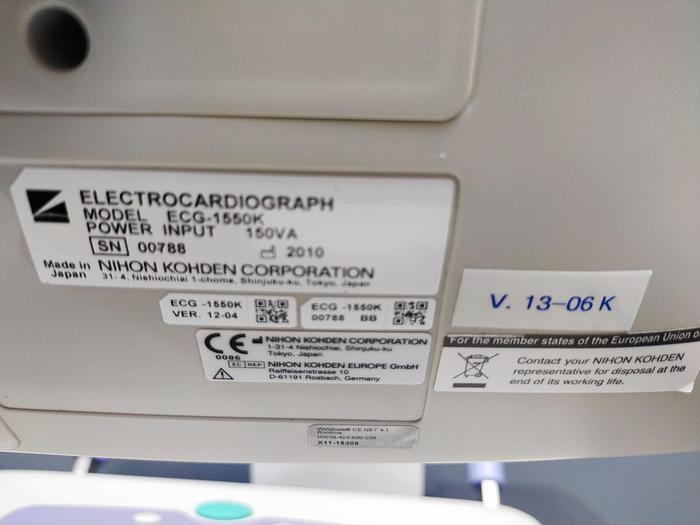 Gebraucht Nihon Kohden  ECG-1550K cardiofax V EKG Gerät inkl. 10-adrige EKG-Kabel