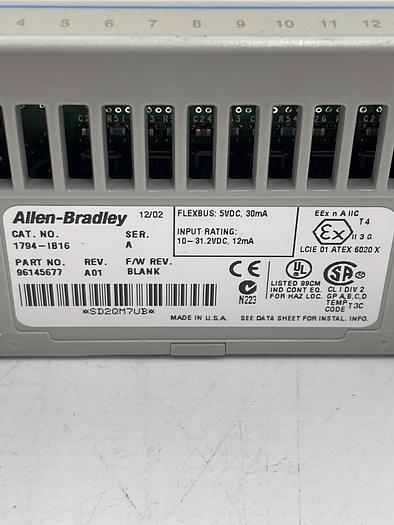 Used Allen Bradley 1794-ADN Ser B, 1794-TB3S Ser A, 1794-IB16 Ser A