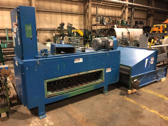 Used 58" BLOAPCO BLOWER APPLICATION COMPANY FLOOR MOUNT SHREDDER W/ CONVEYOR