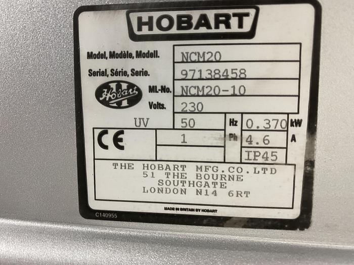 Used Hobart NCM 20 Mixer on portable stainless steel stand