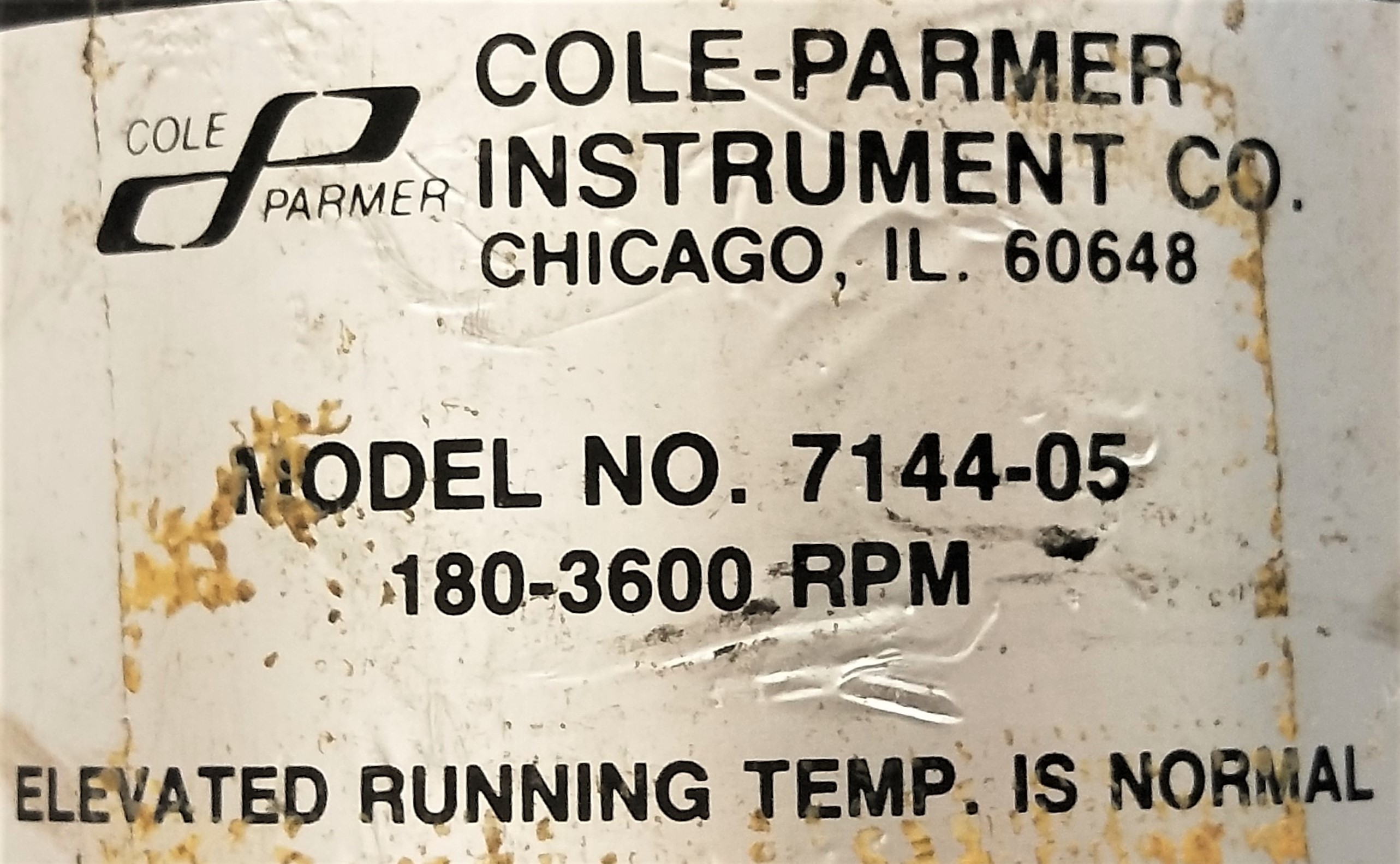 Used Cole-Parmer Masterflex 7144-05 Pump Drive with MICROPUMP 200-000 Head and Speed Control (180-3600rpm)
