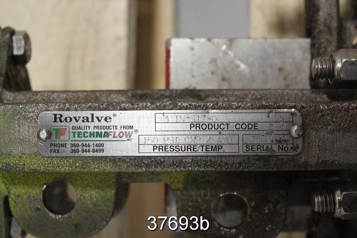 Used Rovalve 3" Hand Operated Knife Gate Valve, S17-D #37693