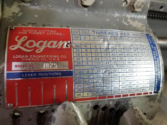 Used Logan 1825 Metal/Engine Lathe