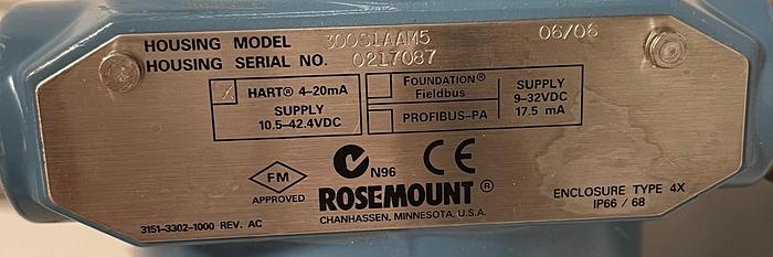 Used Rosemount Pressure Transmitter 3051S2TG2A2B11A1AB4M5Q4Q8