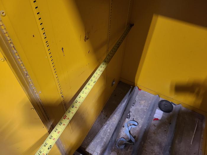 Used Justrite Safety Storage Cabinet for Flammable Liquids.