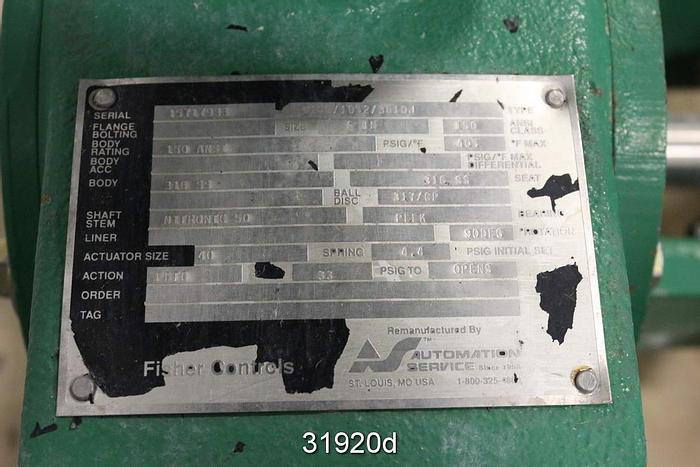 Used Fisher V150 6" Veeball Control Valve #31920
