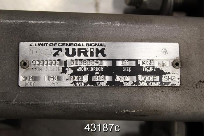 Used Dezurik 10" Hand Operated Knife Gate Valve #43187