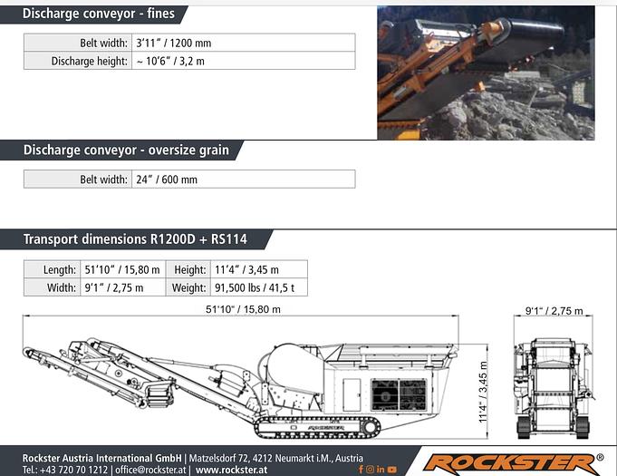 Used ROCKSTER Aggregate Processing Equipment