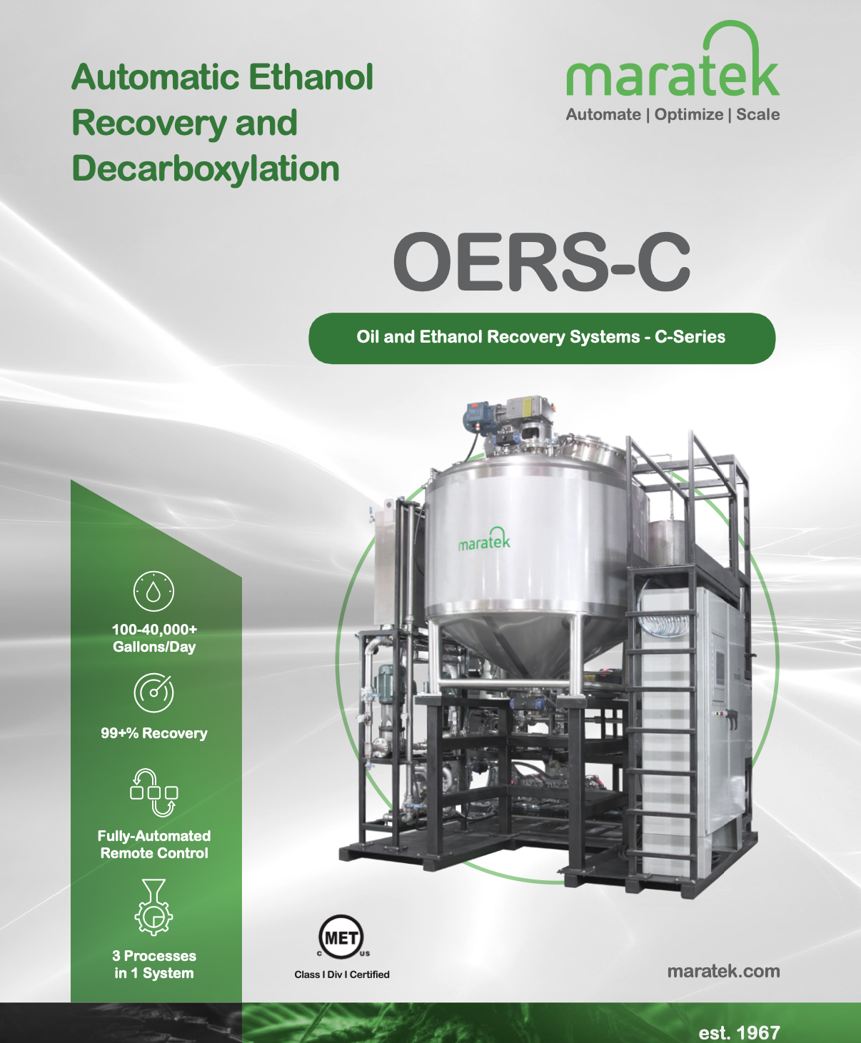 Used Integrated Optional Maratek C2000 Water Separator Module for C100 Unit