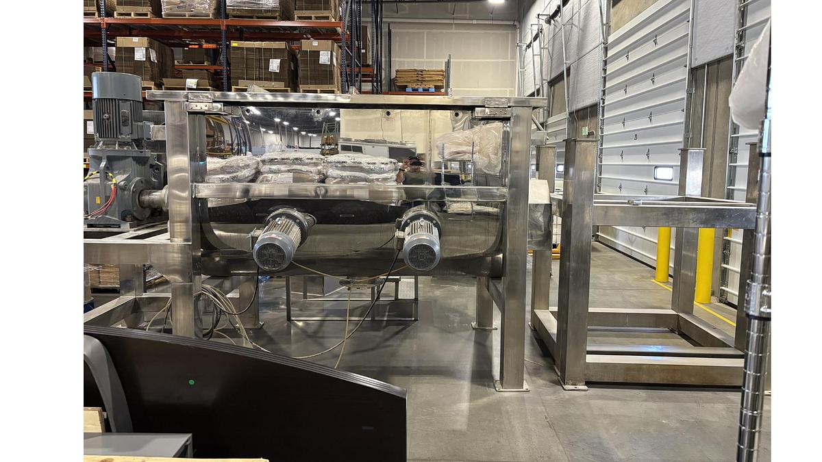 Used 140 Cuft Ribbon Blender With choppers and 2 gearboxes