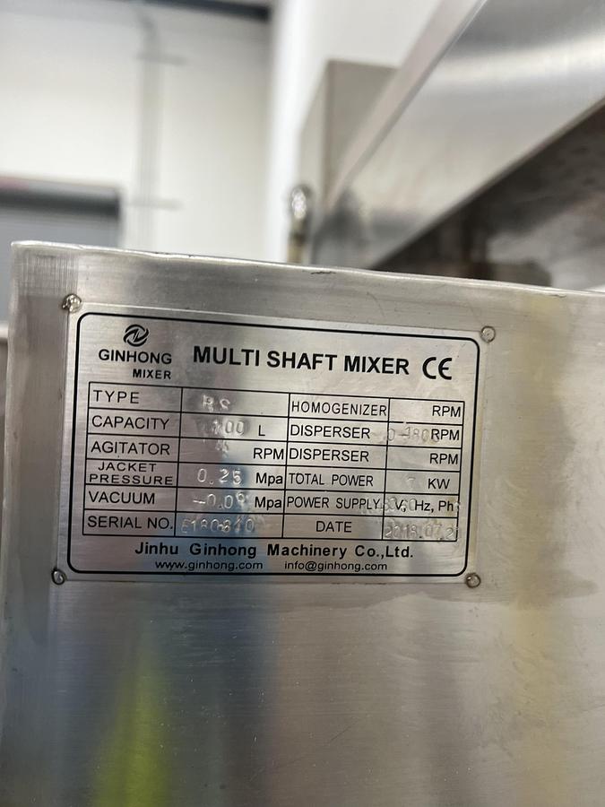 Used 100L Jacketed Mixing Tank