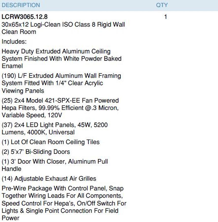 Used New Clean Room For Sale