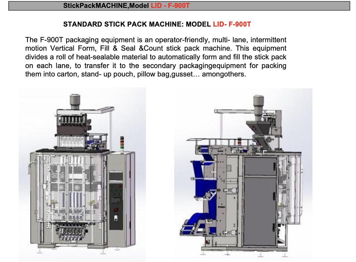 New Custom LID Stick Pack Machines