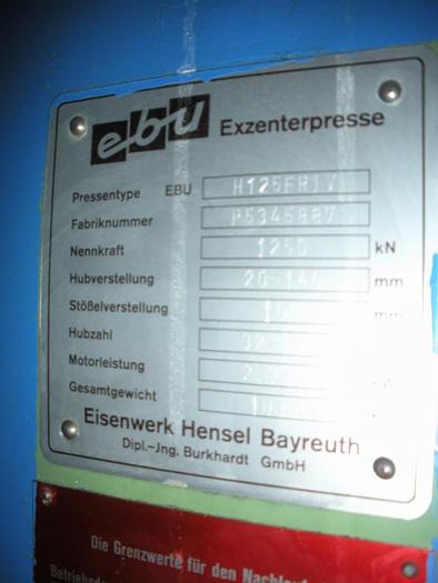 Gebraucht EXCENTERPERS C-FRAME EBU 125 TON