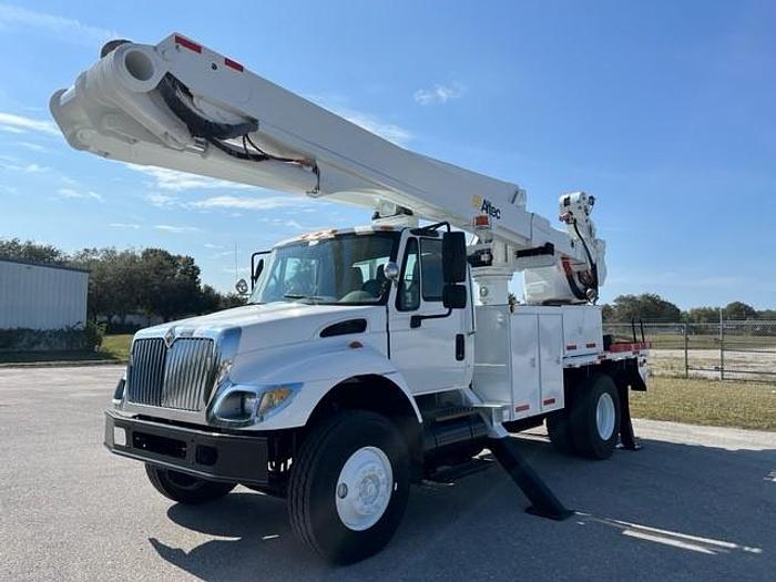 Used 2007 INTERNATIONAL 7400 65FT FLATBED BUCKET TRUCK W/ MATERIAL HANDLER