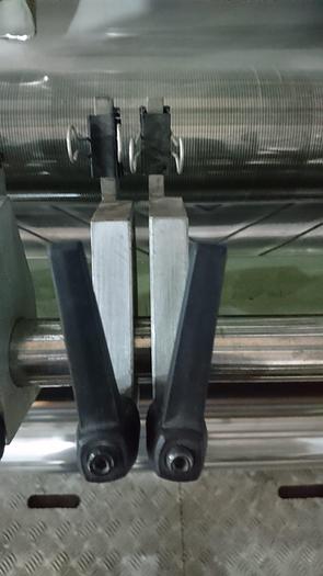 Used TECNICOL SLITTER- Non Stop two-shaft revolver turreting