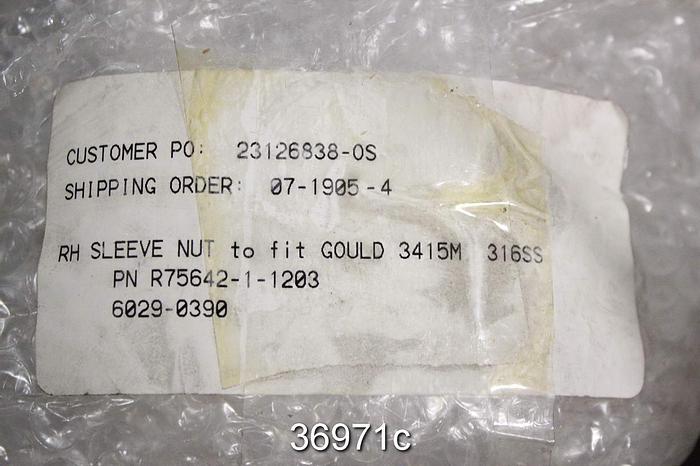 Unused Goulds 3415M RH Sleeve Nut, No. R75642 1 1203 #36971