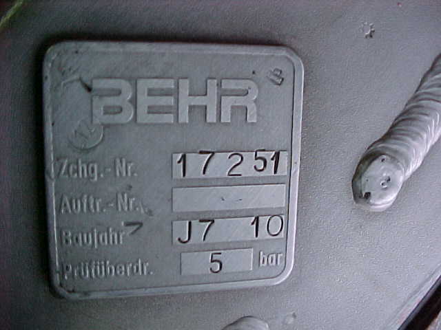 Used COOLER INSERT BEHR DEUTZ BA6M816 / BA8M816