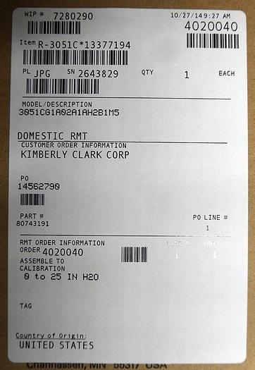 Used ROSEMOUNT 3051CG1A02A1AH2B1M5 PRESSURE TRANSMITTERS (EIGHT AVAILABLE)