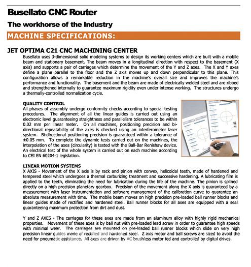 Used Busellato Jet Optima 21 CNC
