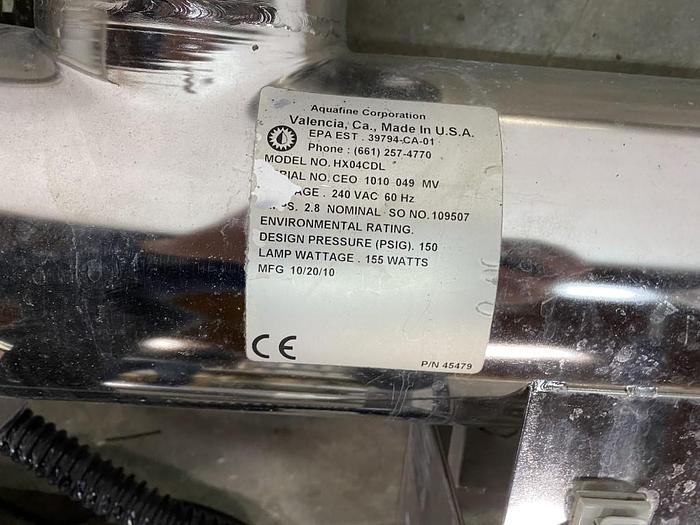 Used 2010 Aquafine UV Disinfection Unit
