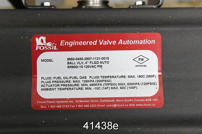 Used Fps Model 9650-0480-2507-0015 4" Ball Valve #41438