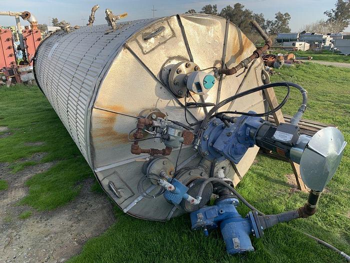 Used Tank, 2,000 Gallon, 316L Stainless Steel, UL 142, 5' X 14', Agitated #S743622