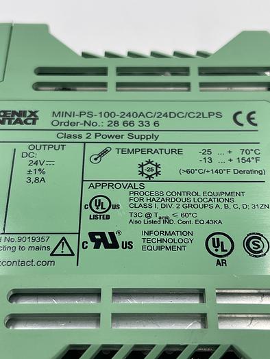Used PHOENIX CONTACT MINI PS-100-240AC/AC/24DC/C2LPS