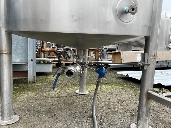 Used 1992 280 Gallon Vertical Stainless Steel Jacketed Mix Tank