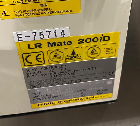 Used FANUC LR MATE 200iD 6AXIS ROBOTIC CELL WITH R30iB CONTROLLER