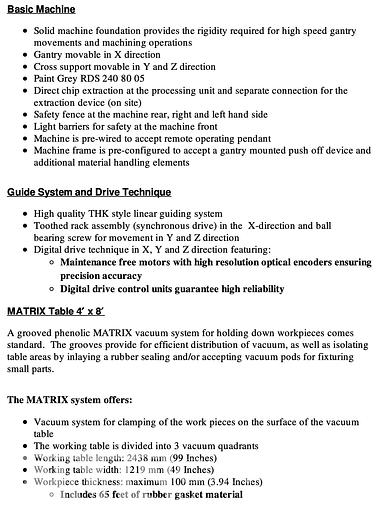 Used Weeke Vantech 480 with Infeed & Outfeed System