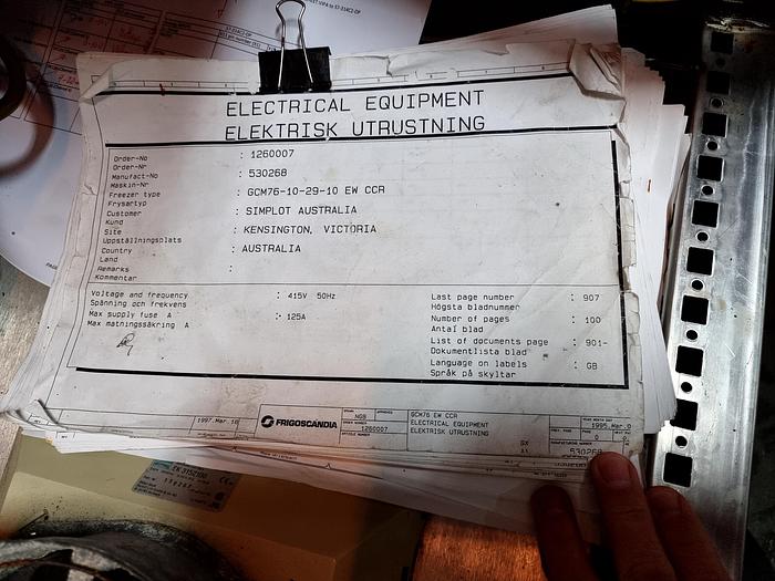 Used FRIGOSCANDIA GYROCOMPACT GCM76-10-29-10 EW CCR SPIRAL FREEZER