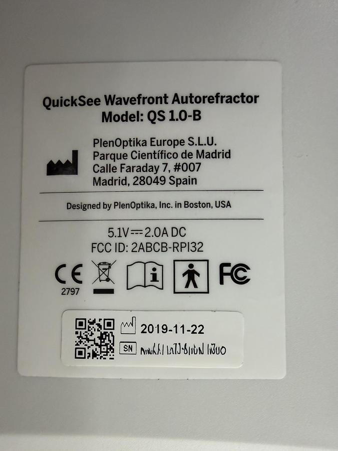 Demo 2019 Plenoptika Quicksee wavefront