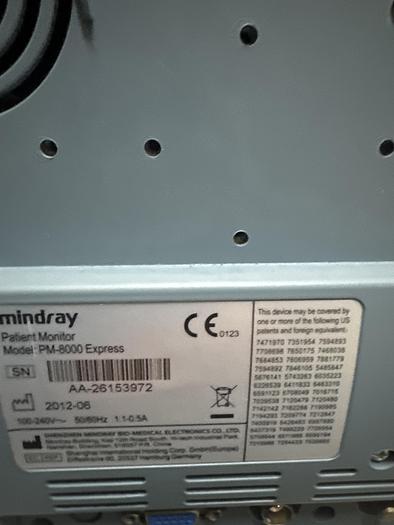 Used 2012 Mindray PM-8000 Express