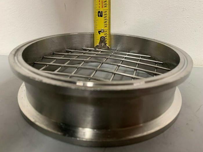 Used Stainless Steel 6.5" by 2" Sanitary Coupling w/ Mesh