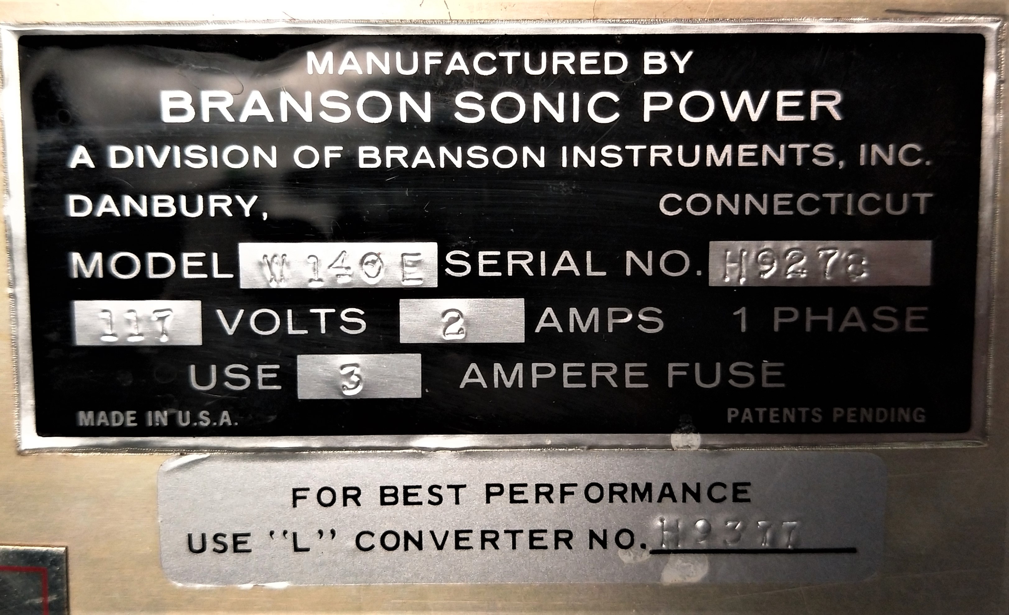 Used Branson Sonifier W140E Ultrasonic Cell Disrupter